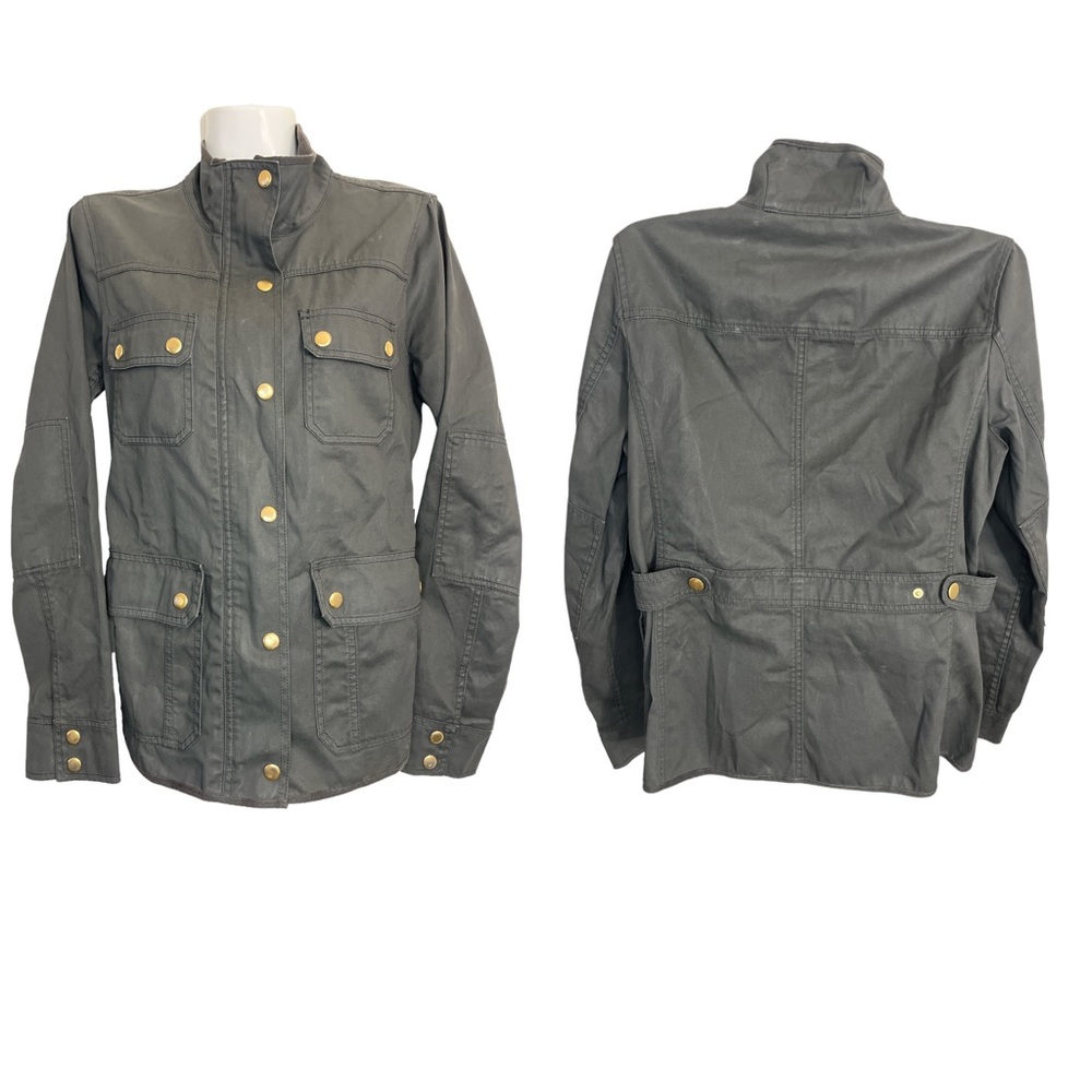 J.Crew Women's Small Relaxed Boyfriend Field Fit Open Collar Roll Up Cuff Jacket